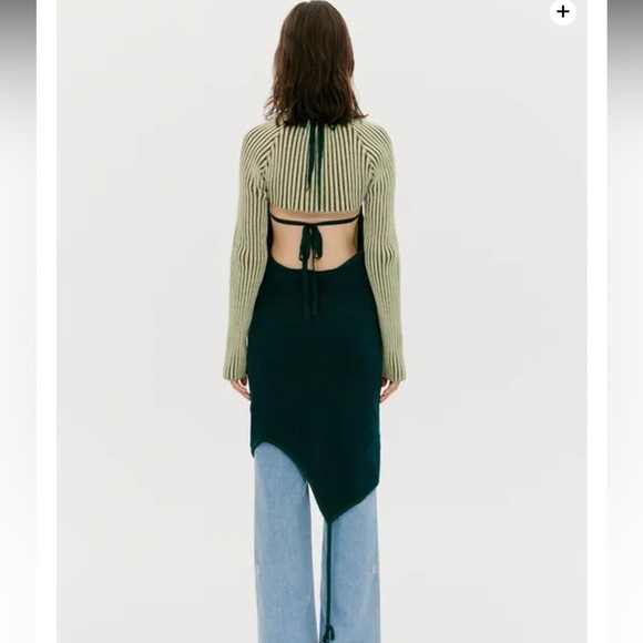 The open project Open Back Panel Halter Dress - Green - Picture 2 of 16